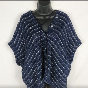 Koch Open Weave Batwing top blue